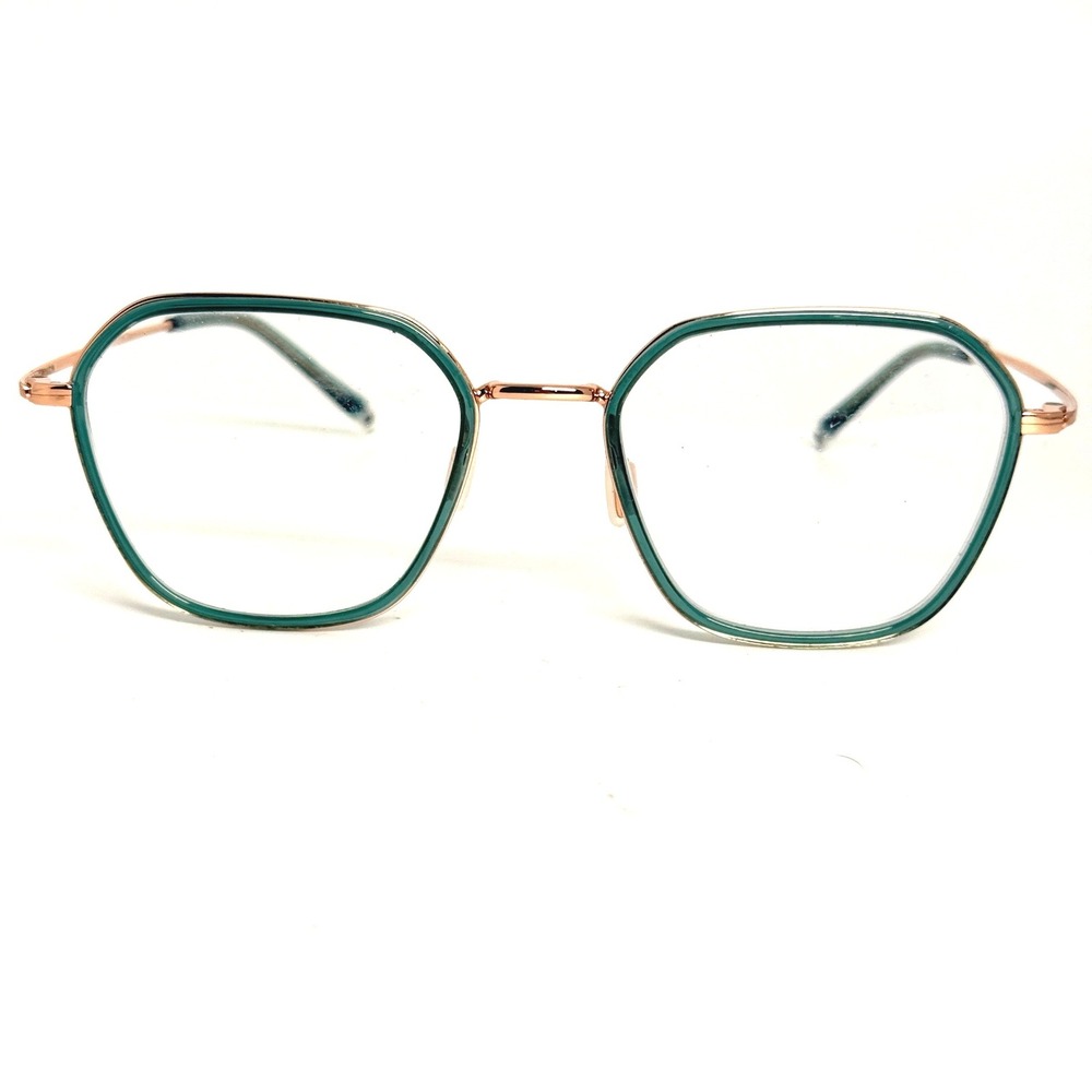 Paradigm 19-13 RG Eyeglasses Frames Teal Rose‎ Gold Geometric 52-19-145 Eyewear